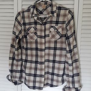 Flannel plaid button down shirt